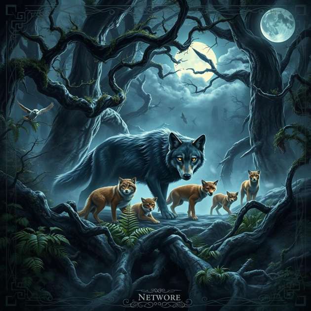 Moonlit Hunt: Elderwood Bonds - Jabali AI Poster