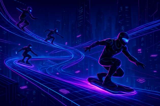 Neon Gauntlet: Cyber Board Rush - Jabali AI Poster