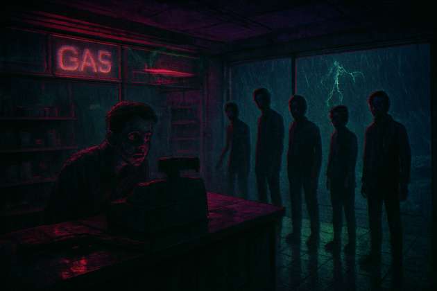 Rain-Slick Vigil - Jabali AI Poster