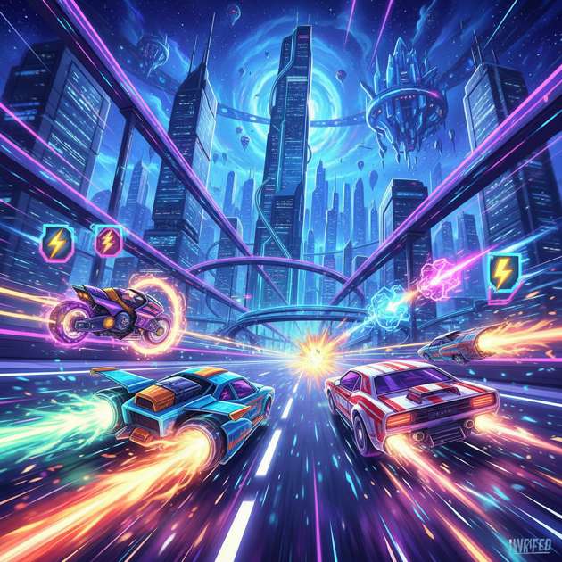 Neon Velocity Rivals - Jabali AI Poster