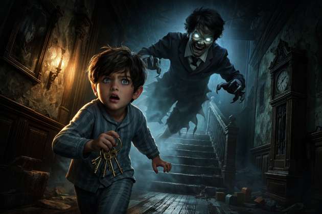 Hide from the Evil Boy Ghost - Jabali AI Poster