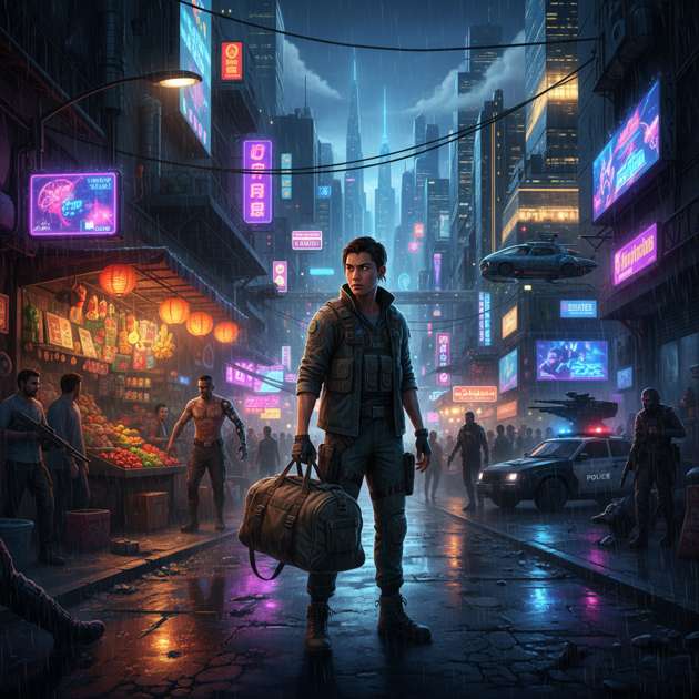 Neon Underworld - Jabali AI Poster