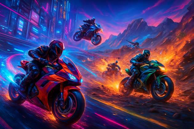 Neon Havoc: Turbo Bike Clash - Jabali AI Poster