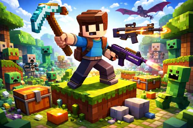 BlockBattle Royale: Mobs, Builds & Guns - Jabali AI Poster