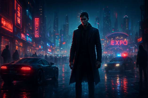 Neon Tide City - Jabali AI Poster