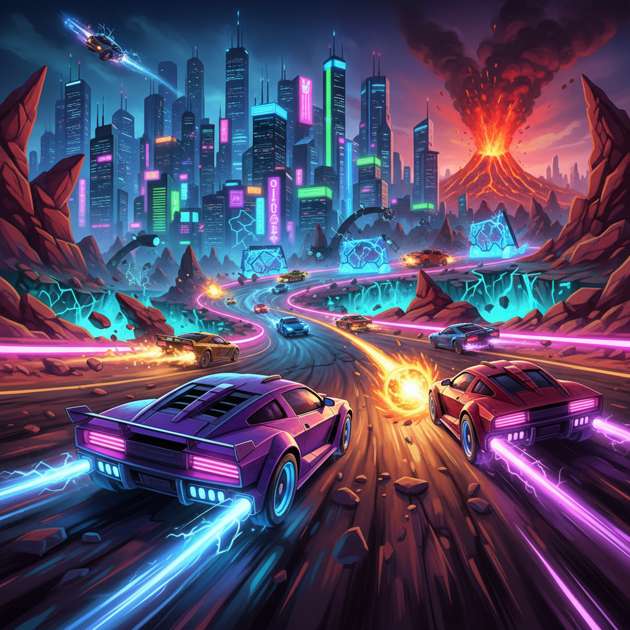 Neon Rivals: Turbo Warfare - 3D Racing by Jabali AI