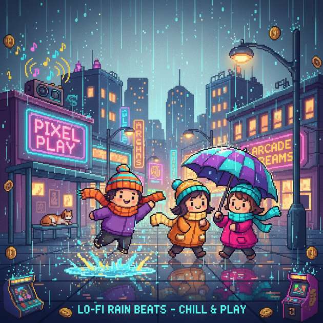 Lo-Fi Rainscape - Jabali AI Poster