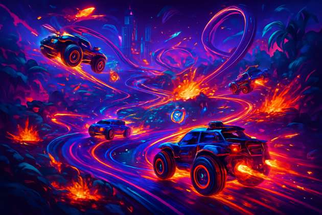 Neon Havoc Racers - Jabali AI Poster