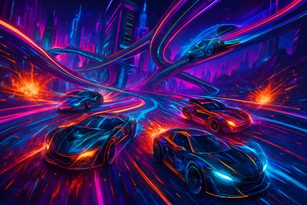 Neon Velocity: Tech Racers - Jabali AI Poster