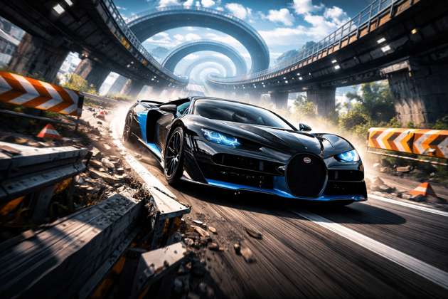 Bugatti Bridge Rush - Jabali AI Poster