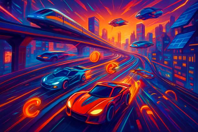 Neon Rail Rivals - Jabali AI Poster