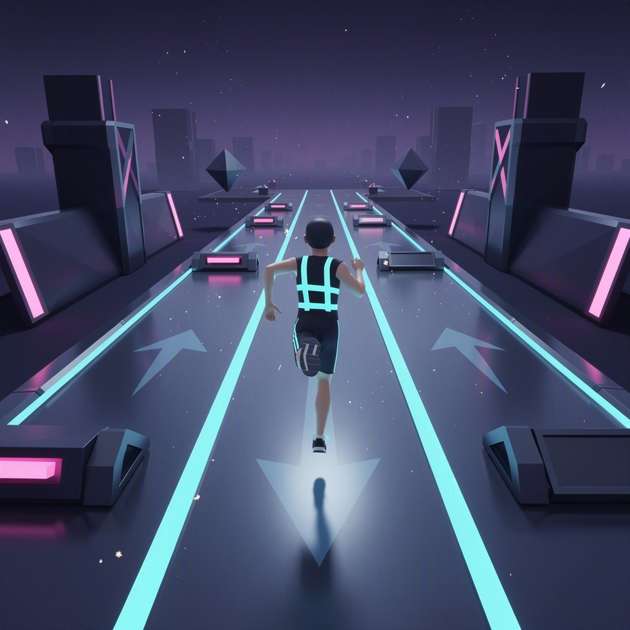 Neon Lane Dash - Jabali AI Poster