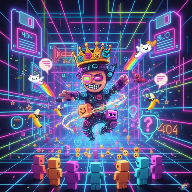 Neon Meme Odyssey - Jabali AI Poster