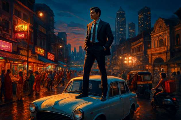 Mumbai Under Neon Skies - Jabali AI Poster