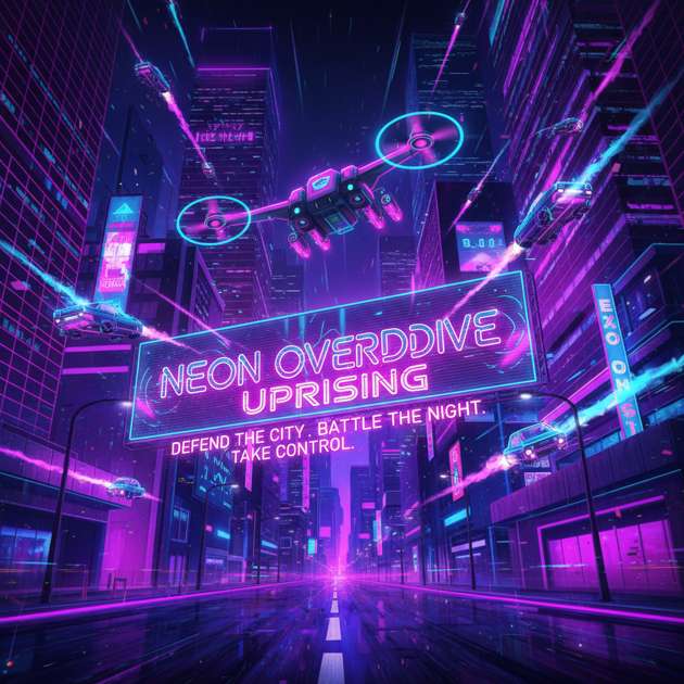 Neon Overdrive Uprising - Jabali AI Poster