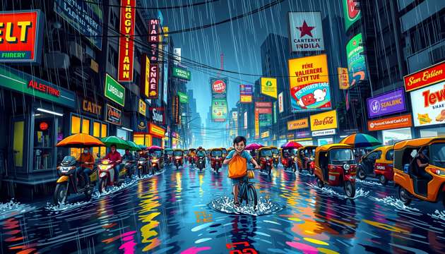 Monsoon Delivery Dash - Jabali AI Poster