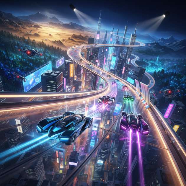 Neon Circuit Rivals - Jabali AI Poster