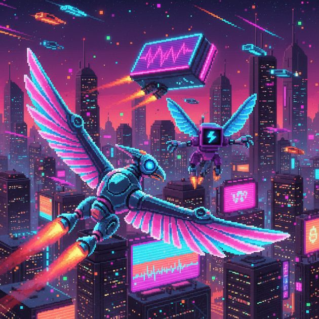 Neon Skyline Surge - Jabali AI Poster