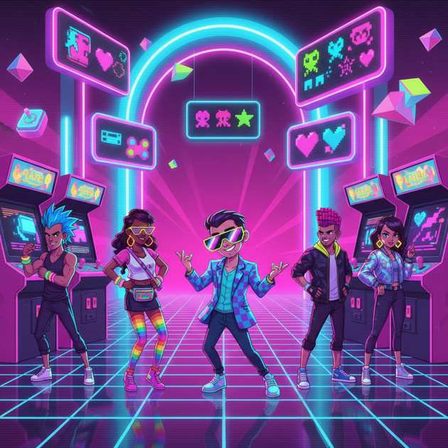 Neon Showdown: Pixel Quiz - Jabali AI Poster