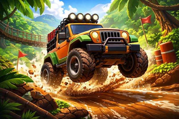 Jeep Jungle Rush - Jabali AI Poster