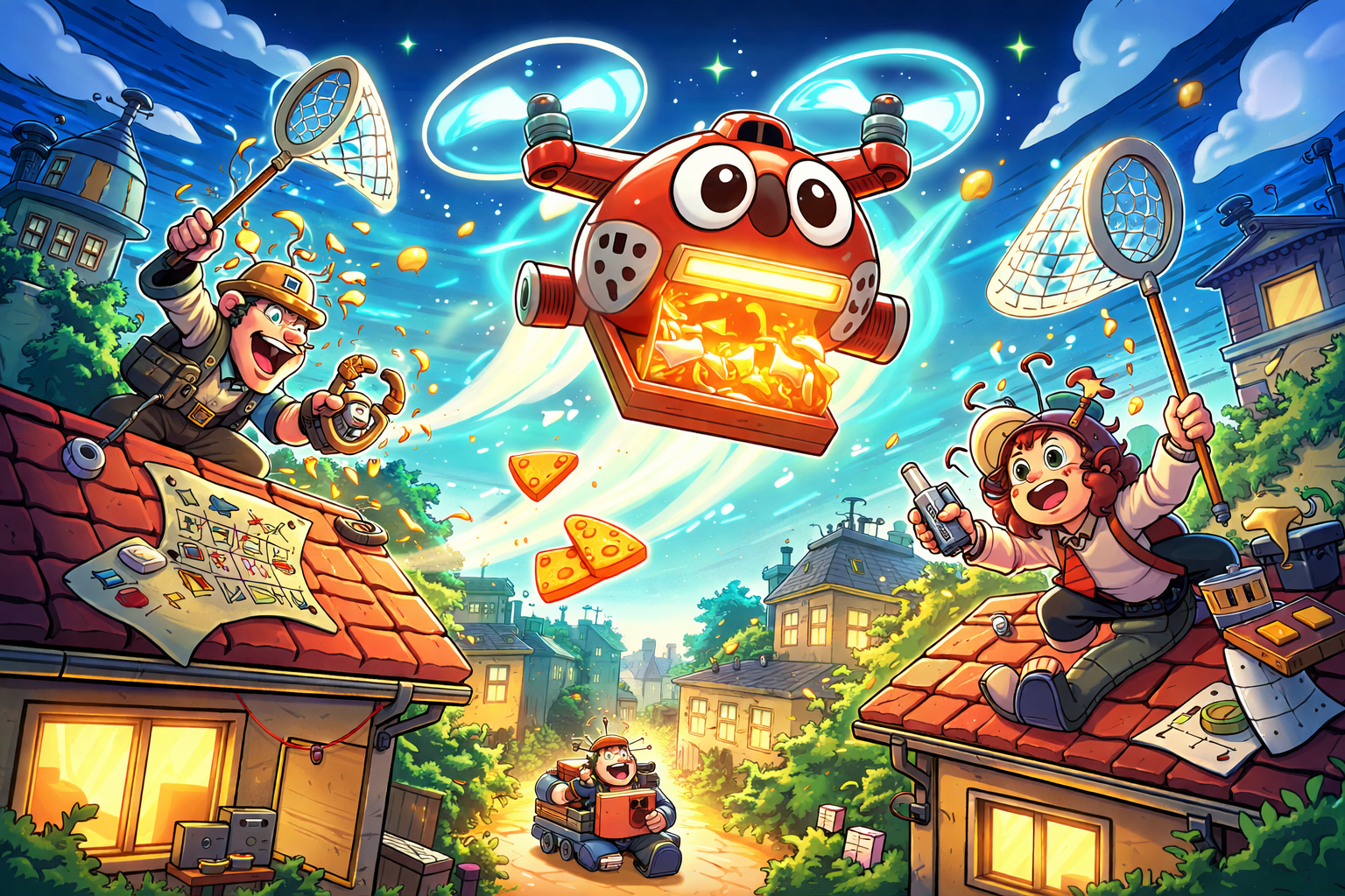Pizza Panic Drone Dash - Instant game by Jabali AI