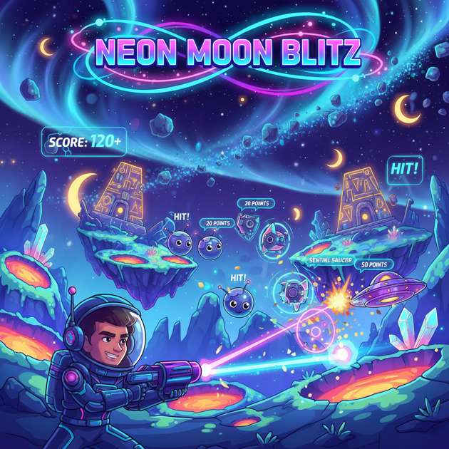 Neon Moon Blitz - Jabali AI Poster