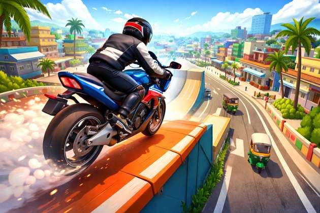 Bike Stunt City 3D - Jabali AI Poster