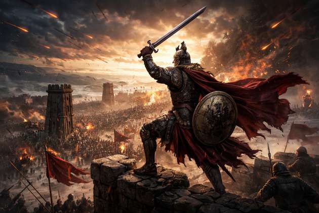 Skanderbeg at Vlorë Tower - Jabali AI Poster