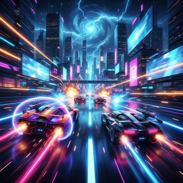 Neon Velocity: Combat Circuit - Jabali AI Poster