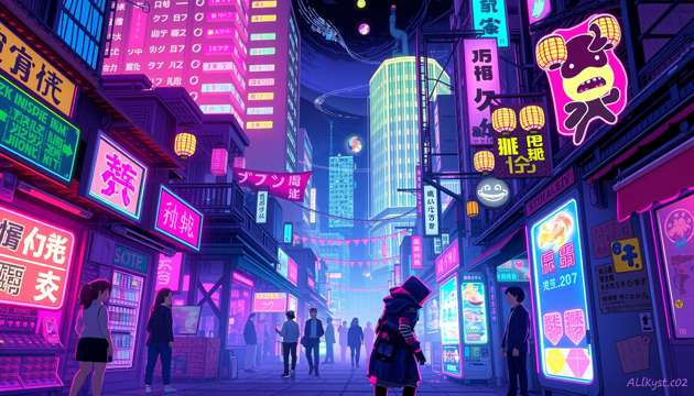 Neon Core Bazaar - Jabali AI Poster