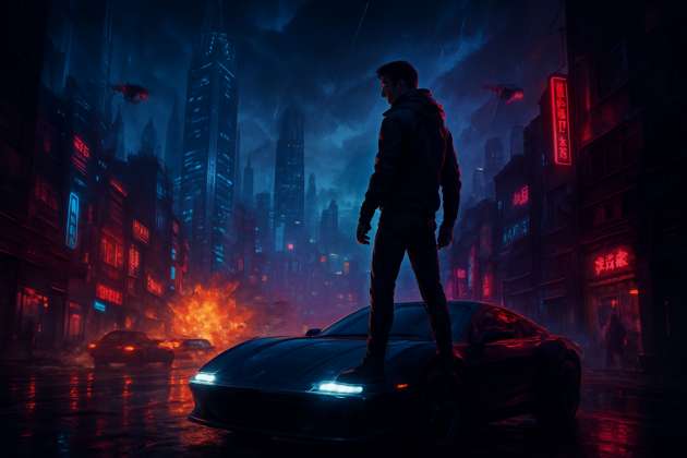 Neon Rising - Jabali AI Poster