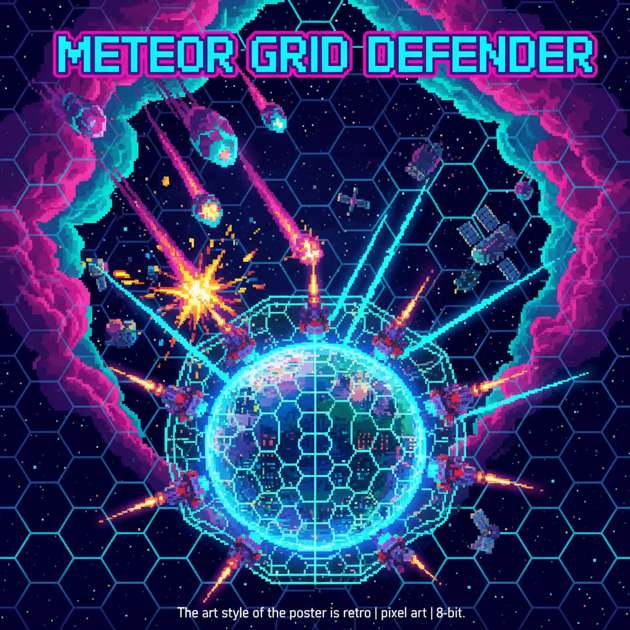 Meteor Grid Defender - Jabali AI Poster