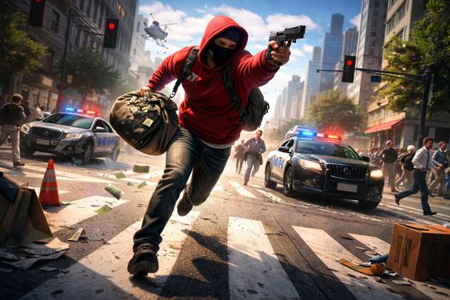 Crime City Chaos - Jabali AI Poster