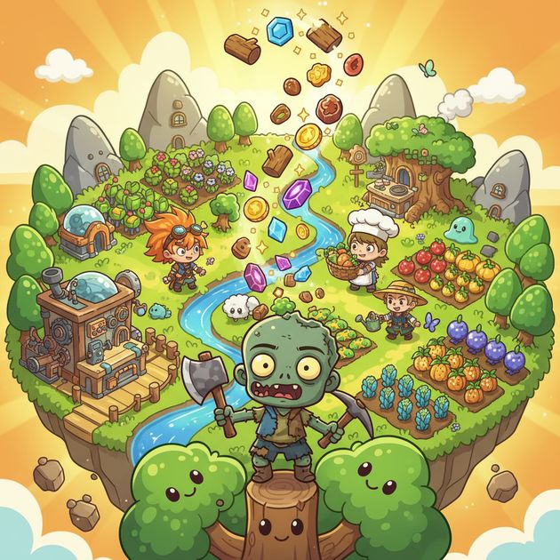 Zombie Island Farm - Jabali AI Poster