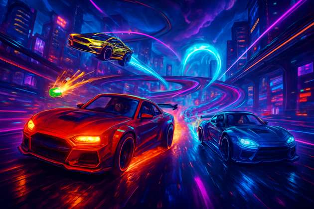 Neon Turbo Rivals - Jabali AI Poster
