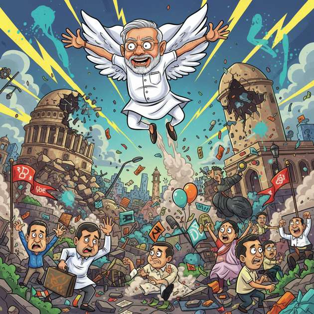 Flying Modi - Jabali AI Poster