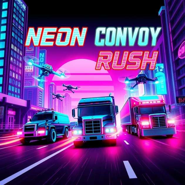 Neon Convoy Rush - Jabali AI Poster