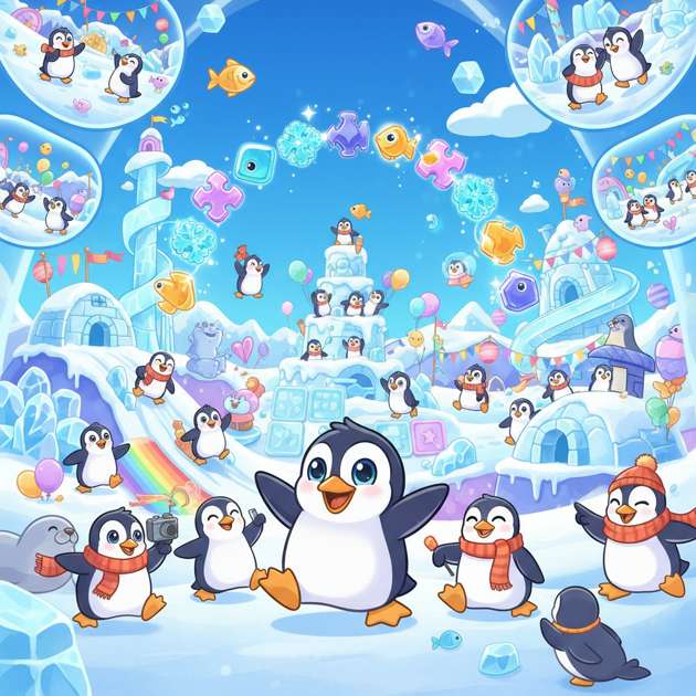 Polar Pals Puzzle Party - Jabali AI Poster