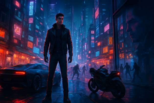 Neon Risen Tokyo - Jabali AI Poster