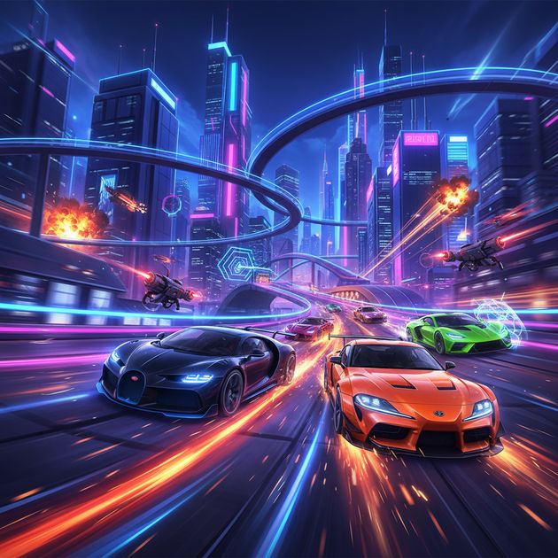 Neon Combat Racers - Jabali AI Poster