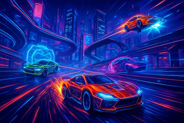 Neon Velocity: Urban Rivals - Jabali AI Poster