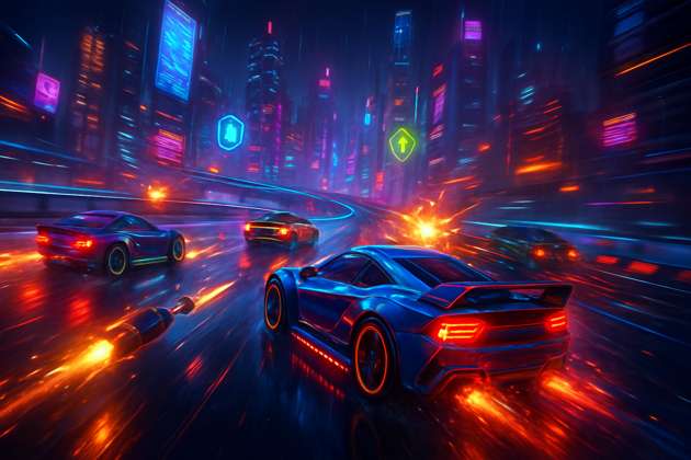 Neon Velocity: Rival Rush - Jabali AI Poster