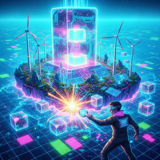 Neon Grid Recharge - Jabali AI Poster