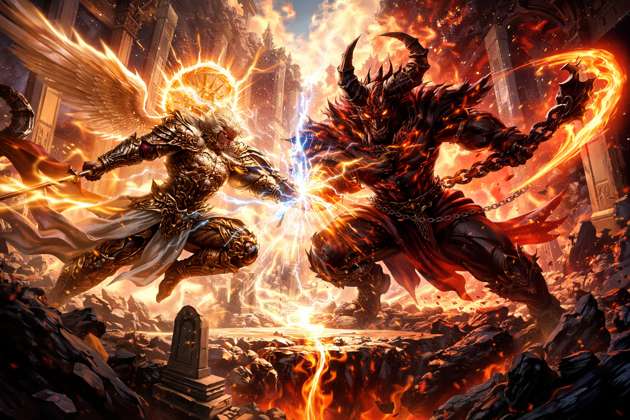 Divine Clash: Gods vs Demons - Jabali AI Poster