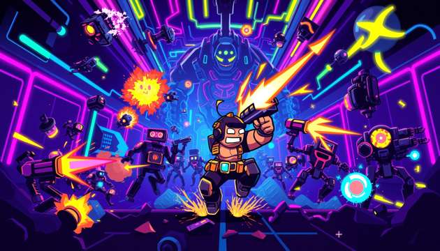 Neon Circuit Rampage - Maze Shooter Arcade by Jabali AI