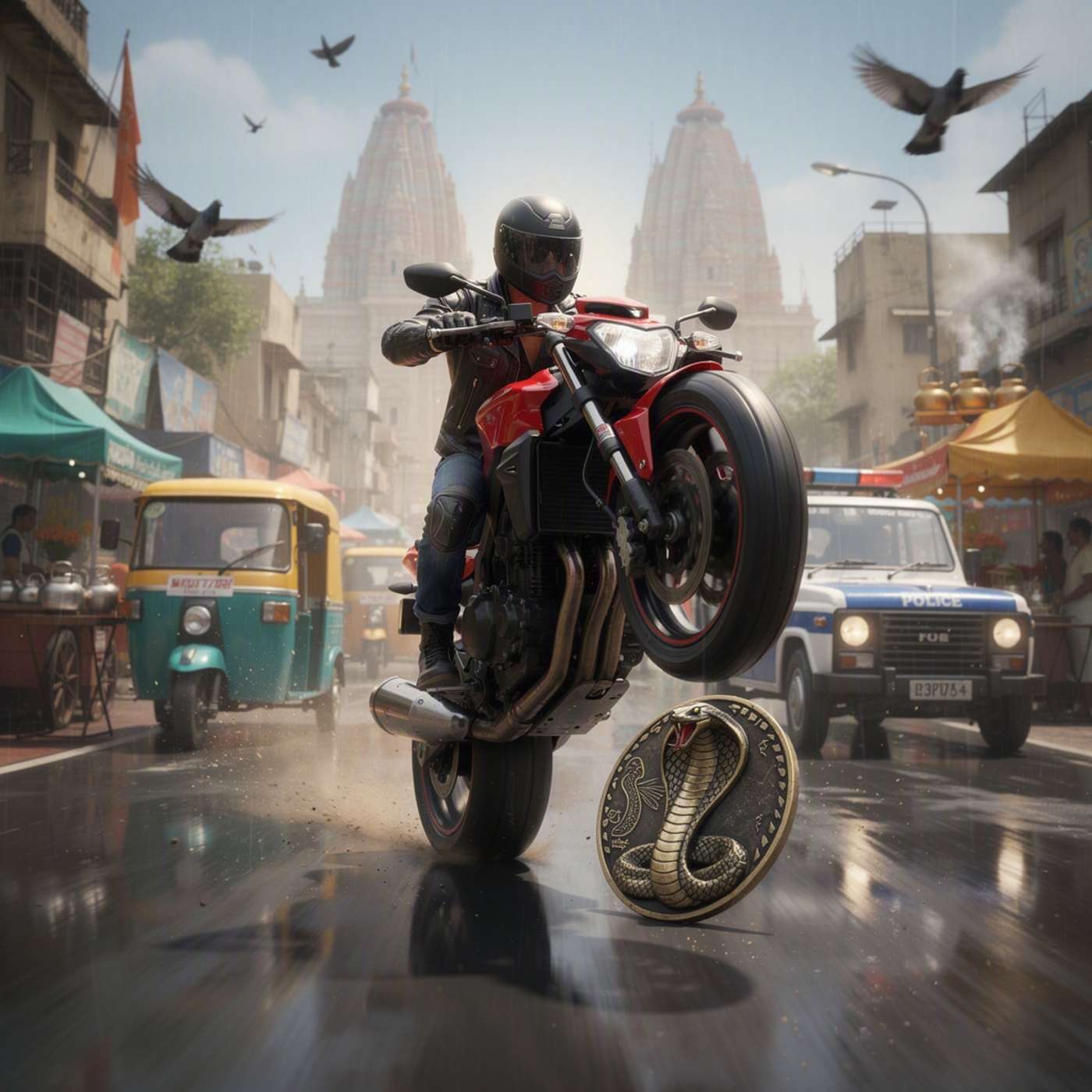 Indian Bike Driving 3D Rush game artwork