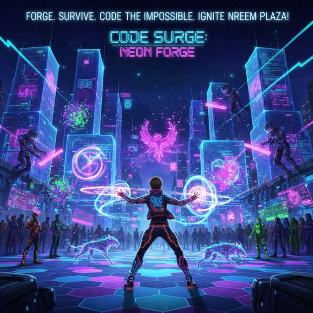 Code Surge: Neon Forge - Jabali AI Poster