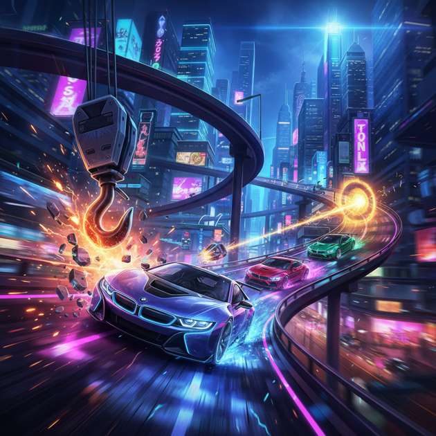 BMW Neon Rivals - Jabali AI Poster