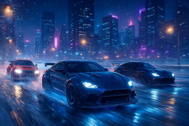 Neon Drift: Frostbound - Jabali AI Poster