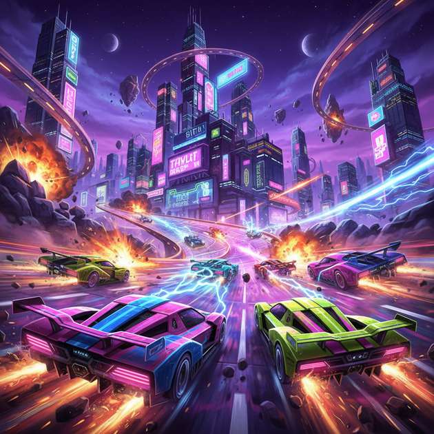 Neon Velocity: Combat Circuit - Jabali AI Poster